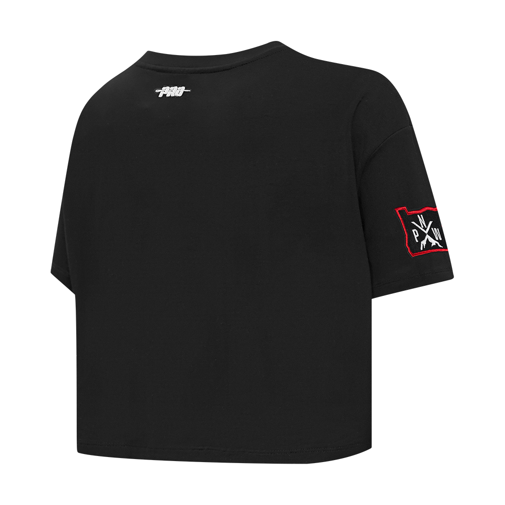 NBA PORTLAND TRAIL BLAZERS CITY EDITION 24-25 WOMEN'S SJ BOXY TEE (BLACK) - Image 4
