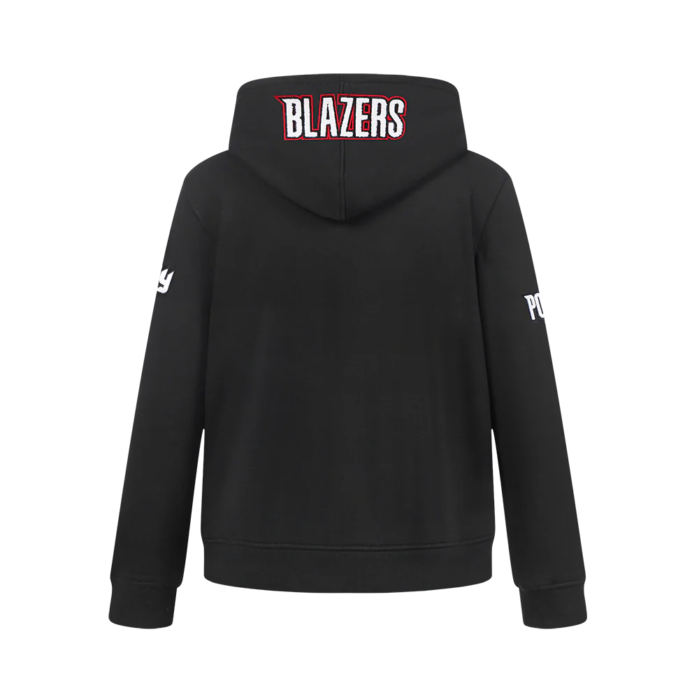 NBA PORTLAND TRAIL BLAZERS CLASSIC BIG BOYS FLEECE PULLOVER HOODIE (BLACK) - Image 3