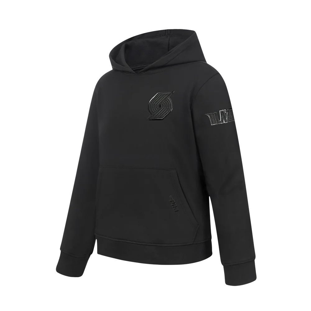 NBA PORTLAND TRAIL BLAZERS TRIPLE BLACK BIG BOYS FLC PO HOODIE (BLACK) - Image 2