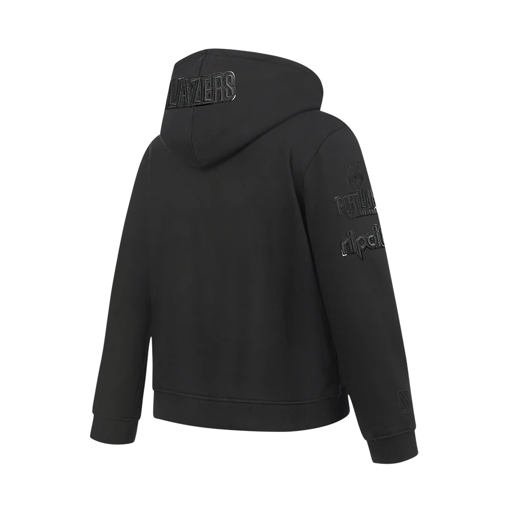NBA PORTLAND TRAIL BLAZERS TRIPLE BLACK BIG BOYS FLC PO HOODIE (BLACK) - Image 4