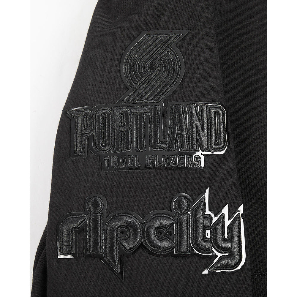 NBA PORTLAND TRAIL BLAZERS TRIPLE BLACK BIG BOYS FLC PO HOODIE (BLACK) - Image 5
