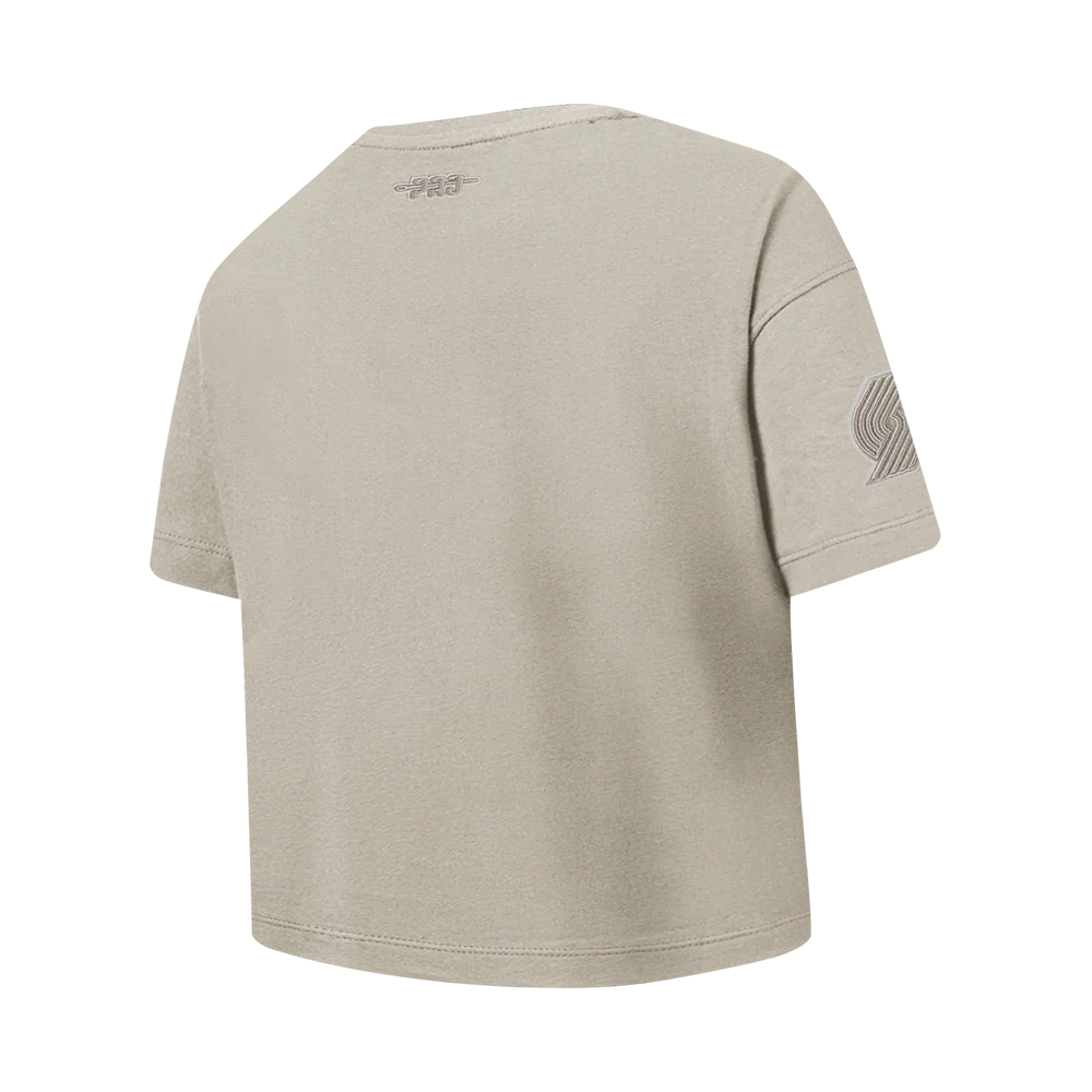 NBA PORTLAND TRAIL BLAZERS NEUTRAL BIG GIRLS SS BOXY TEE (TAUPE) - Image 4