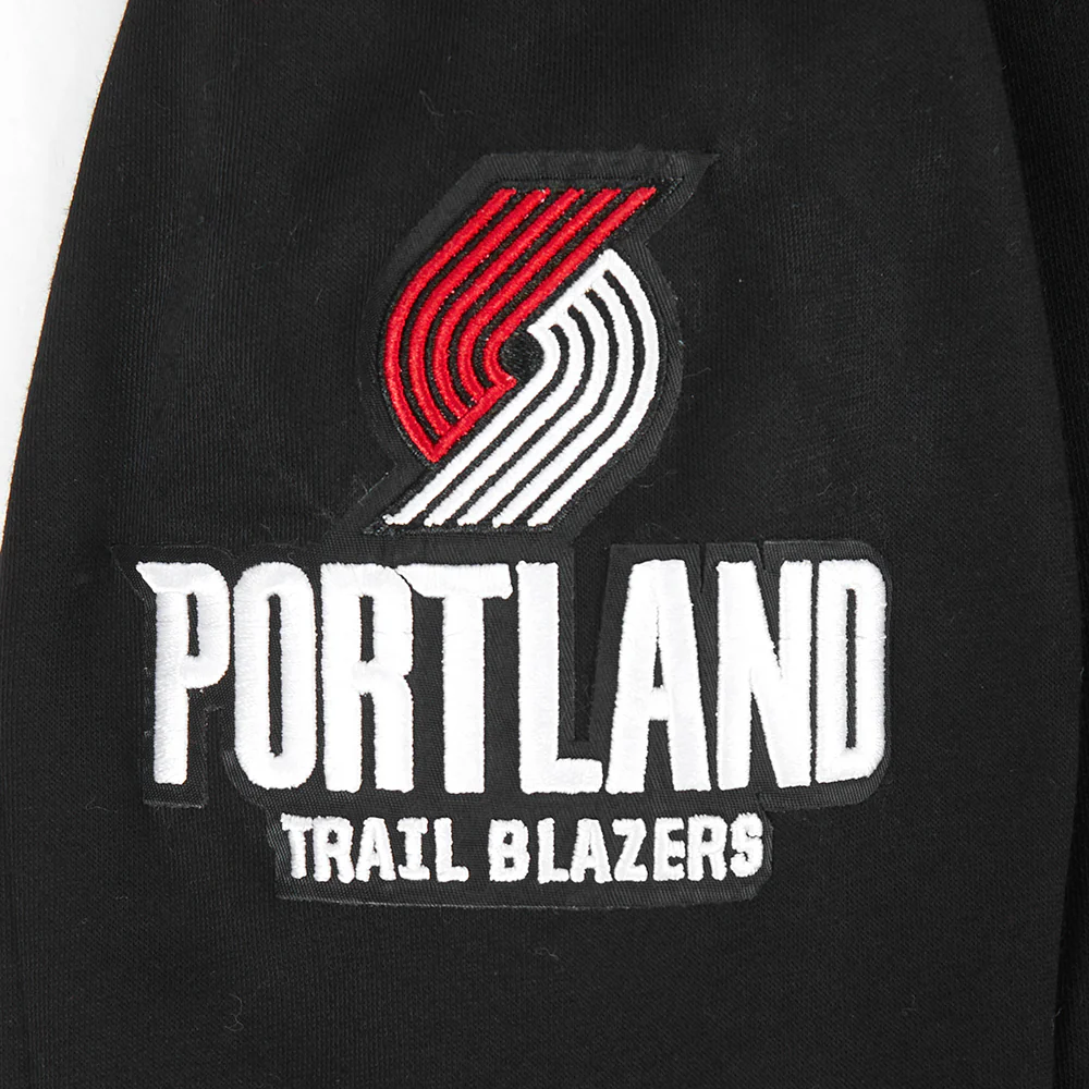 NBA PORTLAND TRAIL BLAZERS CLASSIC BIG GIRLS FLEECE FULL ZIP HOODIE (BLACK) - Image 6