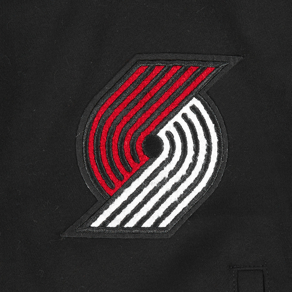 NBA PORTLAND TRAIL BLAZERS CLASSIC BIG GIRLS FLEECE FULL ZIP HOODIE (BLACK) - Image 7