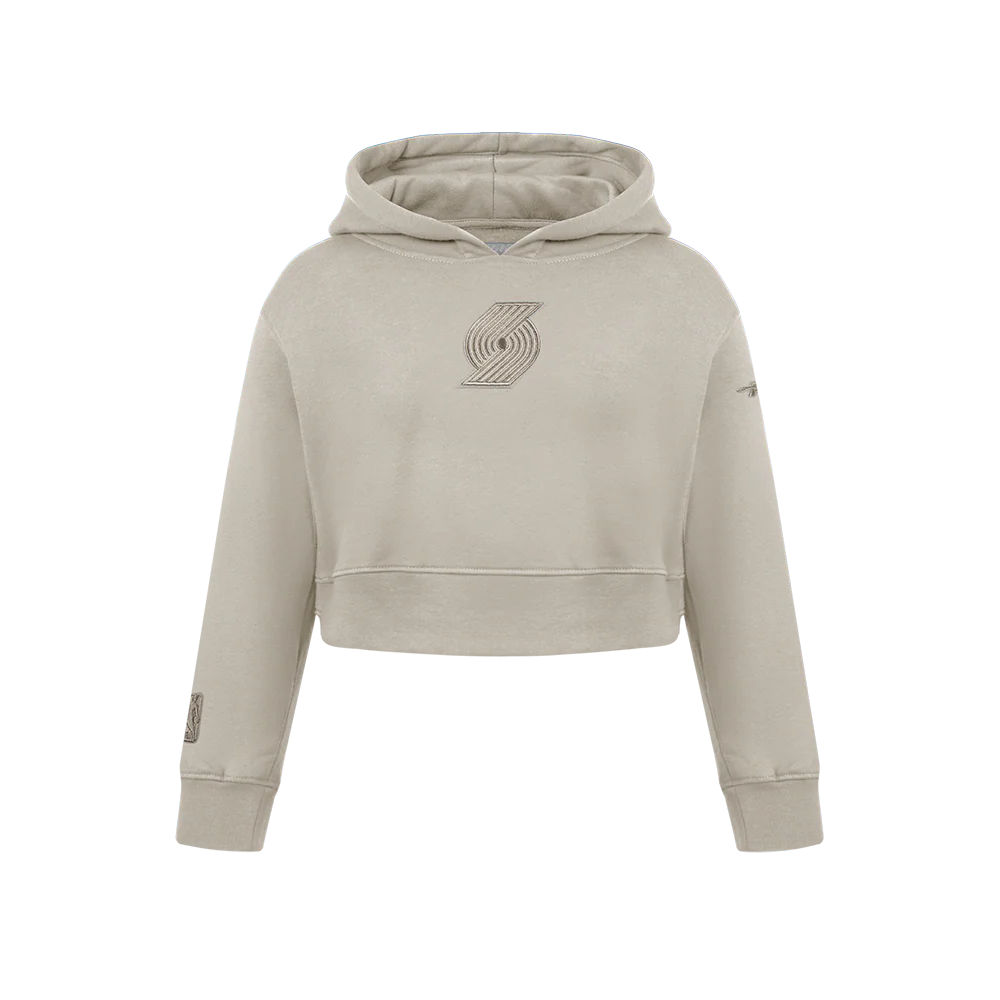 NBA PORTLAND TRAIL BLAZERS NEUTRAL BIG GIRLS FLC PO HOODIE (TAUPE)