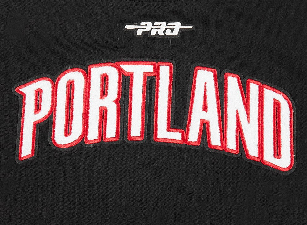 NBA PORTLAND TRAIL BLAZERS CLASSIC LITTLE GIRLS SHORT SLEEVE BOXY TEE (BLACK) - Image 7