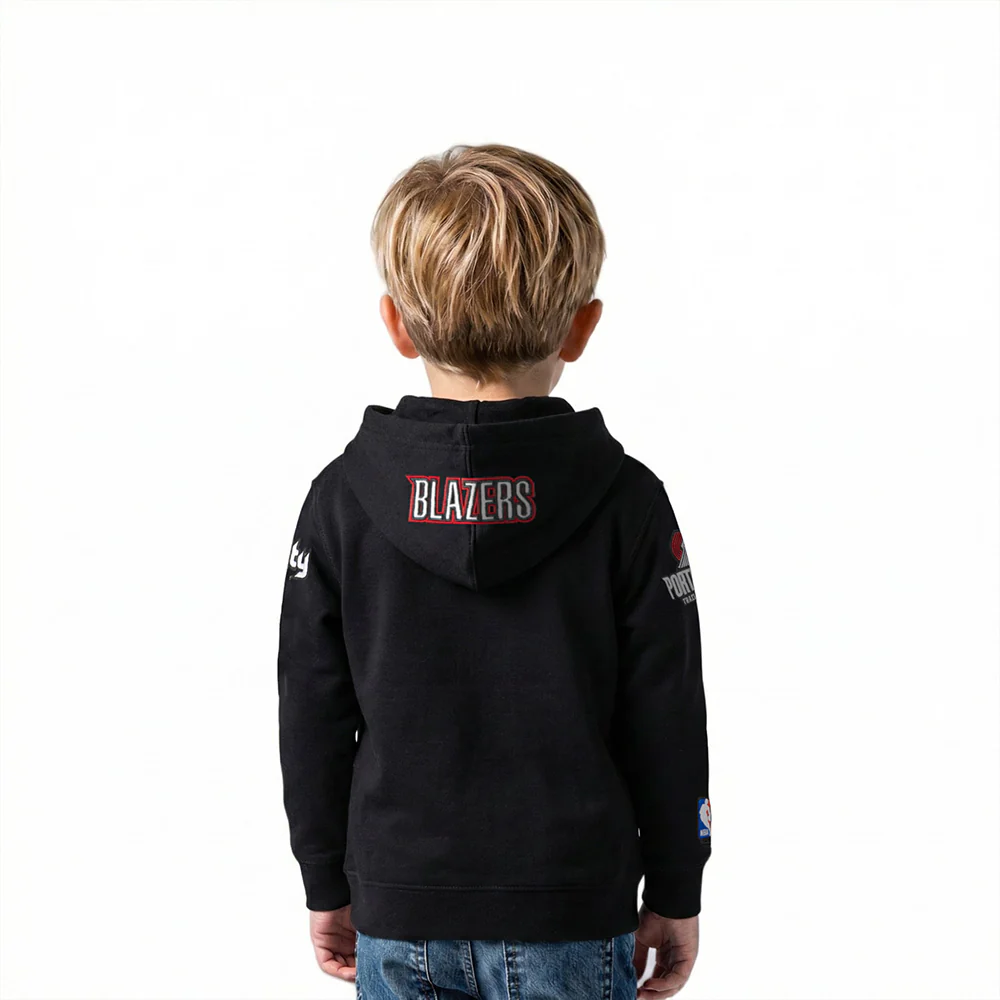 NBA PORTLAND TRAIL BLAZERS CLASSIC TODDLER BOYS FLEECE PULLOVER HOODIE (BLACK) - Image 2