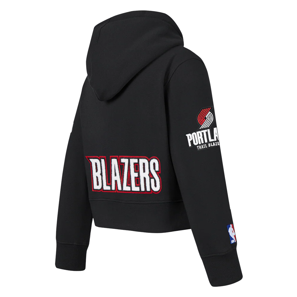 NBA PORTLAND TRAIL BLAZERS CLASSIC TODDLER GIRLS FLEECE FULL ZIP HOODIE (BLACK) - Image 4