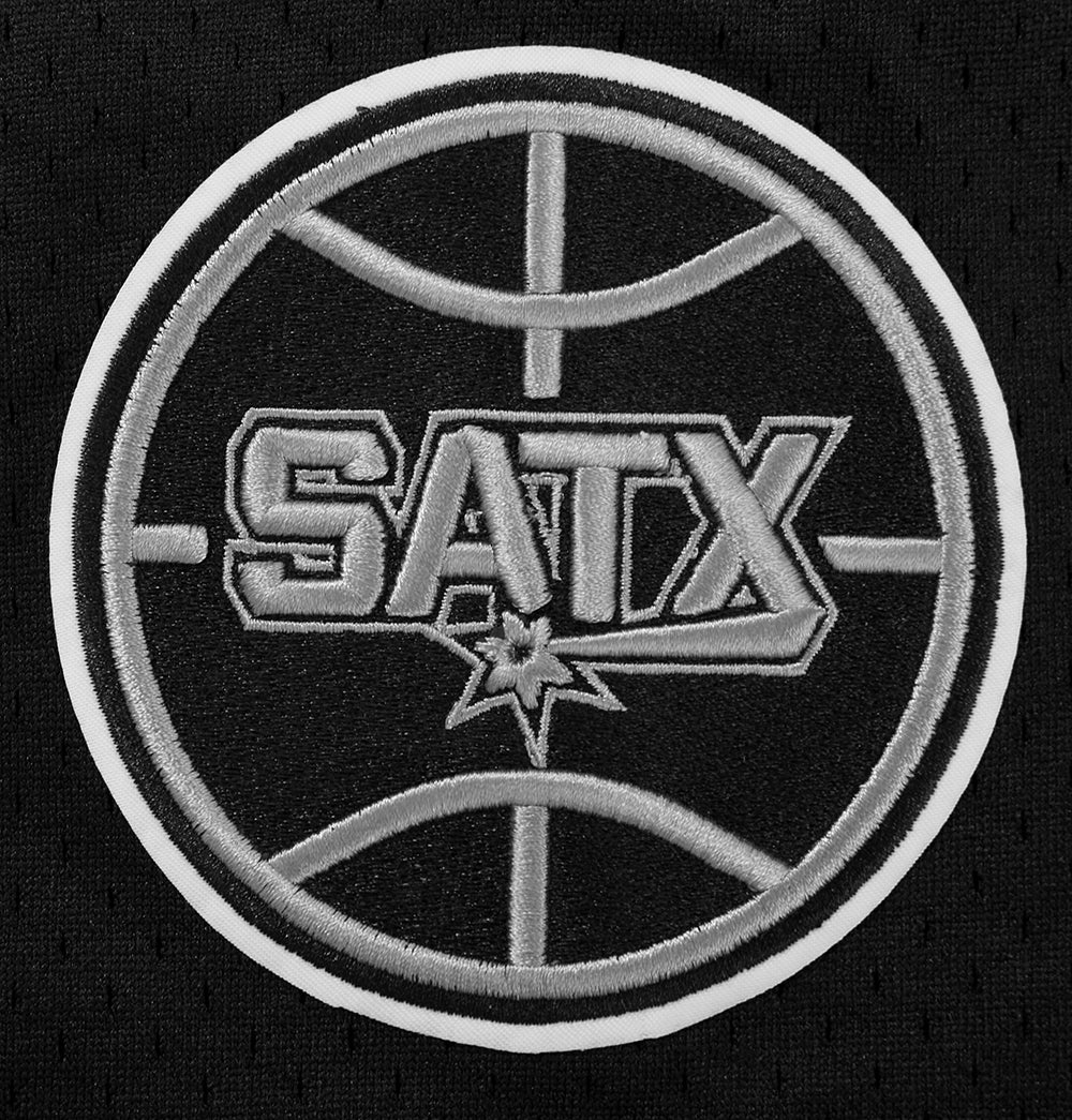 NBA SAN ANTONIO SPURS CLASSIC MEN'S MESH BUTTON DOWN JERSEY (BLACK) - Image 7