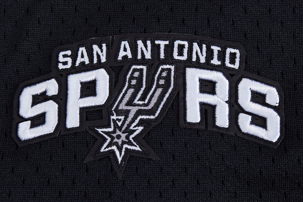 NBA SAN ANTONIO SPURS SCRIPT TAIL MEN'S MESH BUTTON DOWN SHIRT (BLACK/GRAY) - Image 8