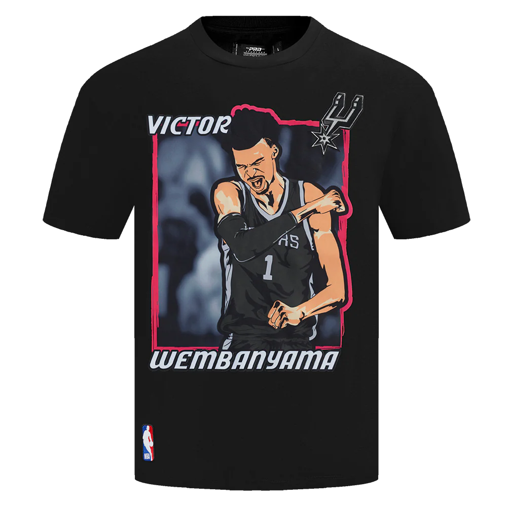 NBA SAN ANTONIO SPURS ANIMATED ACTION MEN'S S/S TEE (BLACK)
