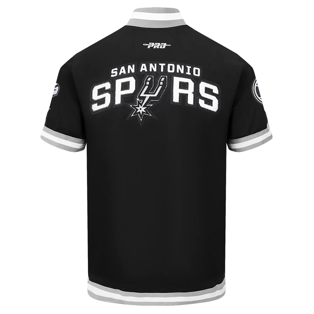 NBA SAN ANTONIO SPURS VICTOR WEMBANYAMA #1 CLASSIC PNN MEN'S DOUBLE KNIT JACKET (BLACK/GRAY) - Image 3