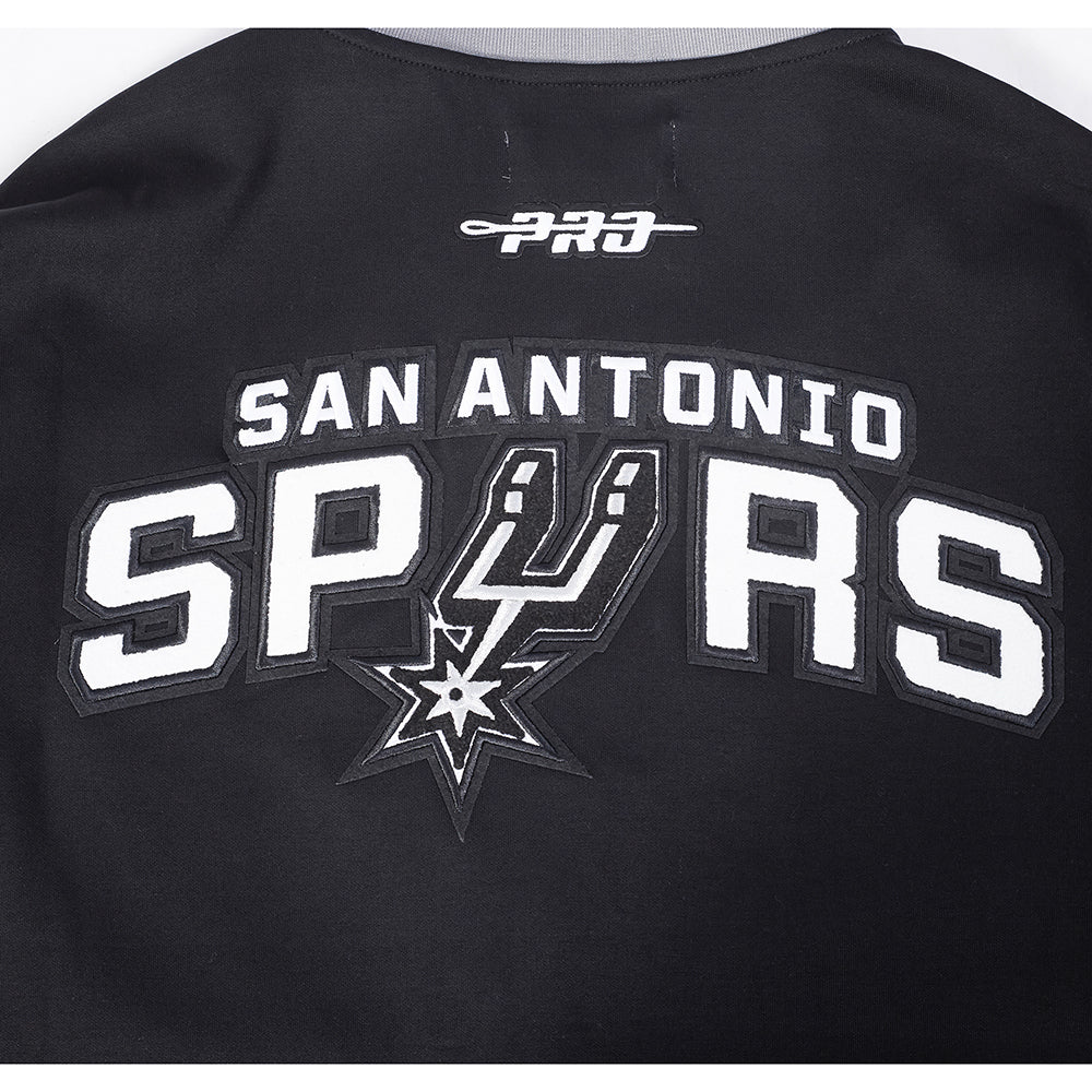 NBA SAN ANTONIO SPURS VICTOR WEMBANYAMA #1 CLASSIC PNN MEN'S DOUBLE KNIT JACKET (BLACK/GRAY) - Image 5