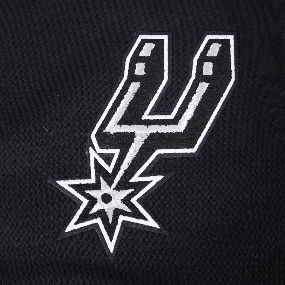 NBA SAN ANTONIO SPURS VICTOR WEMBANYAMA #1 CLASSIC PNN MEN'S DOUBLE KNIT JACKET (BLACK/GRAY) - Image 9