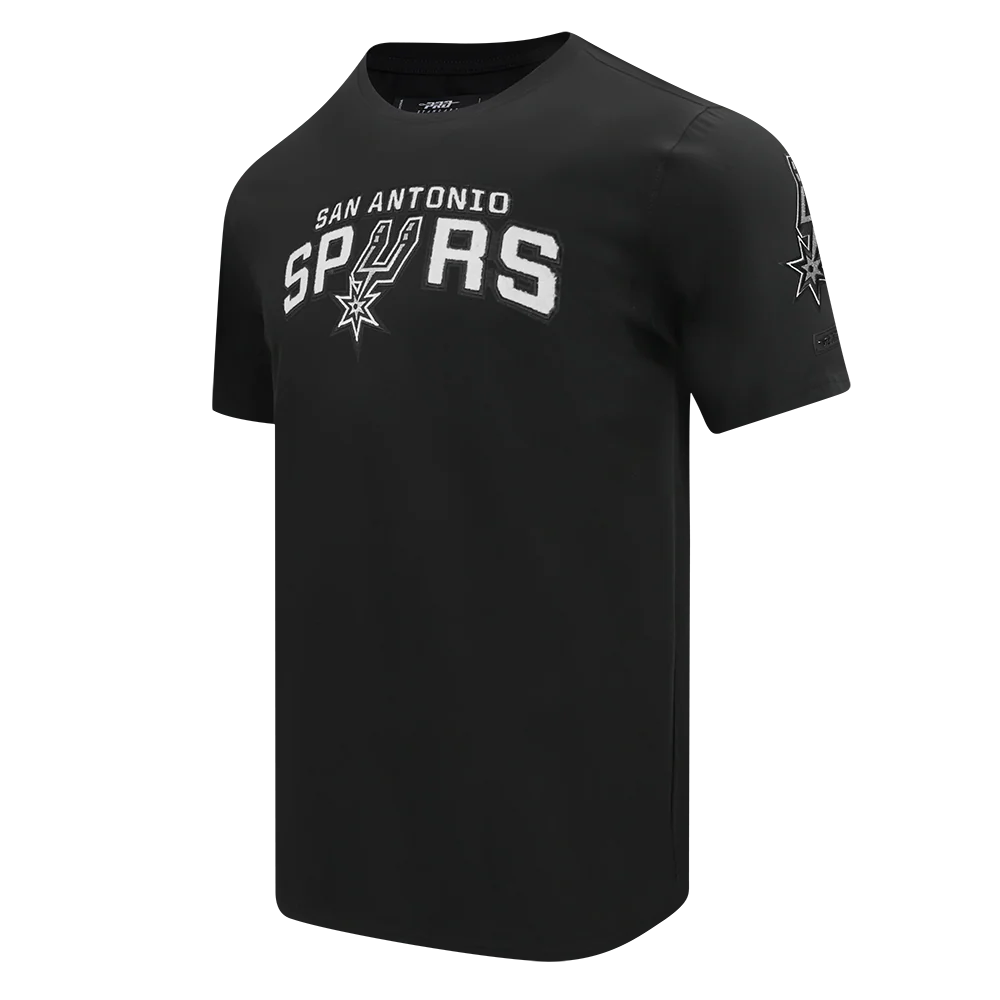 NBA SAN ANTONIO SPURS CLASSIC CHENILLE MEN'S SINGLE JERSEY TEE (BLACK) - Image 2