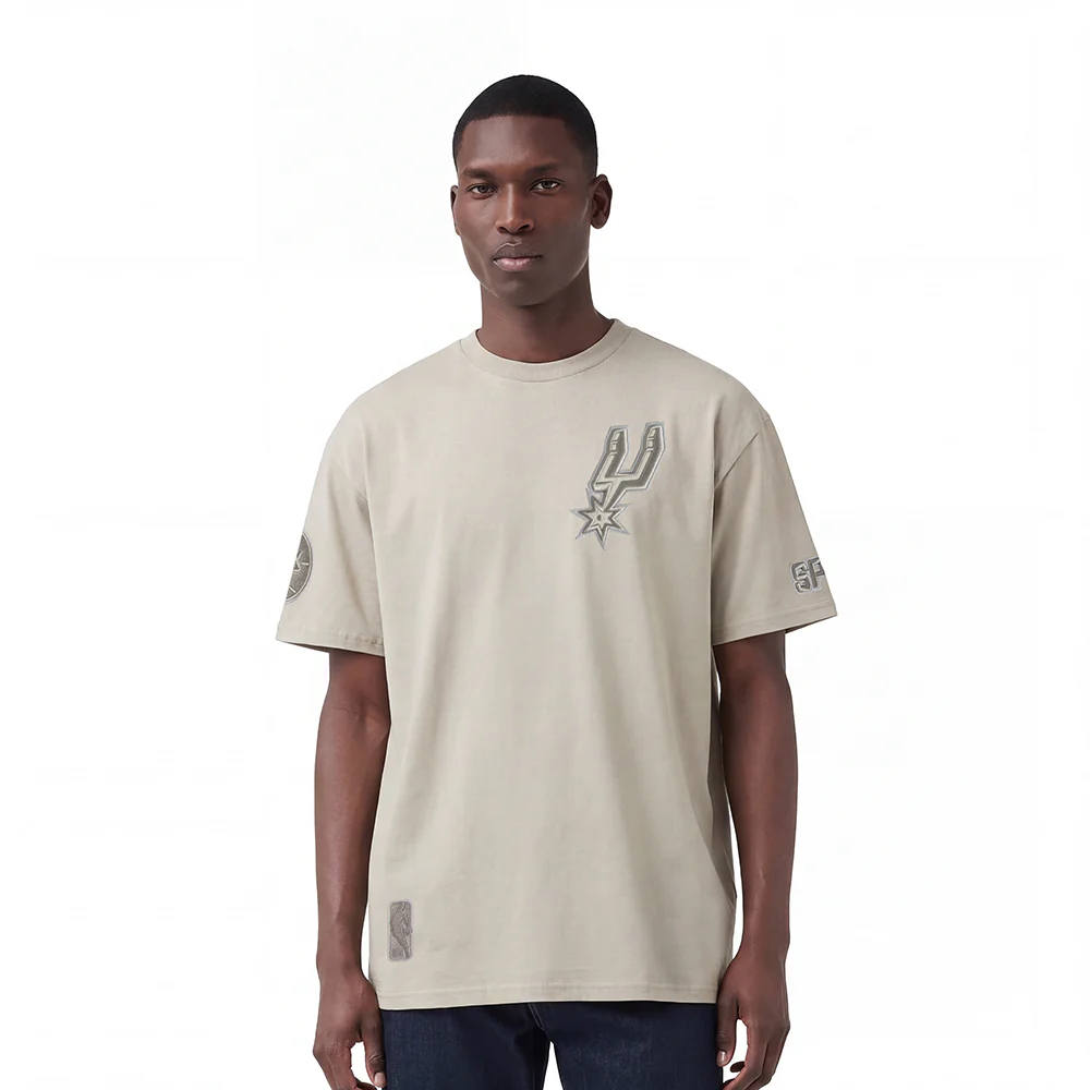 NBA SAN ANTONIO SPURS NEUTRAL MEN'S DROP SHOULDER TEE (TAUPE)