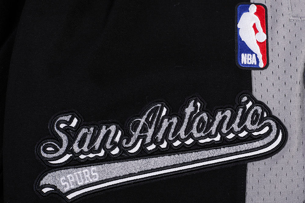 NBA SAN ANTONIO SPURS SCRIPT TAIL MEN'S DOUBLE KNIT 2.0 SHORT (BLACK/GRAY) - Image 6