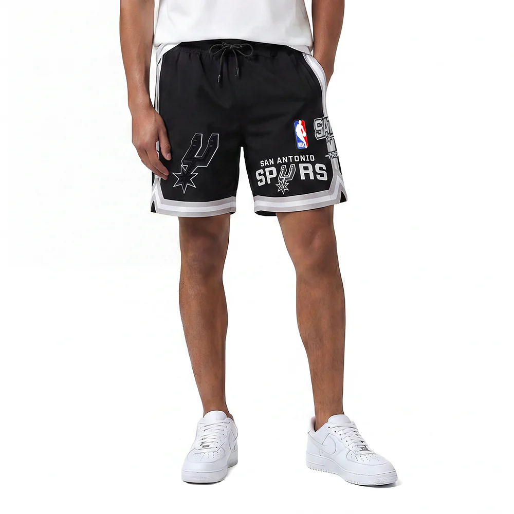 NBA SAN ANTONIO SPURS CLASSIC CHENILLE MEN'S DK SHORT (BLACK/GRAY)