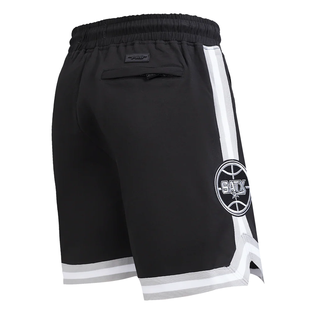 NBA SAN ANTONIO SPURS CLASSIC CHENILLE MEN'S DK SHORT (BLACK/GRAY) - Image 6