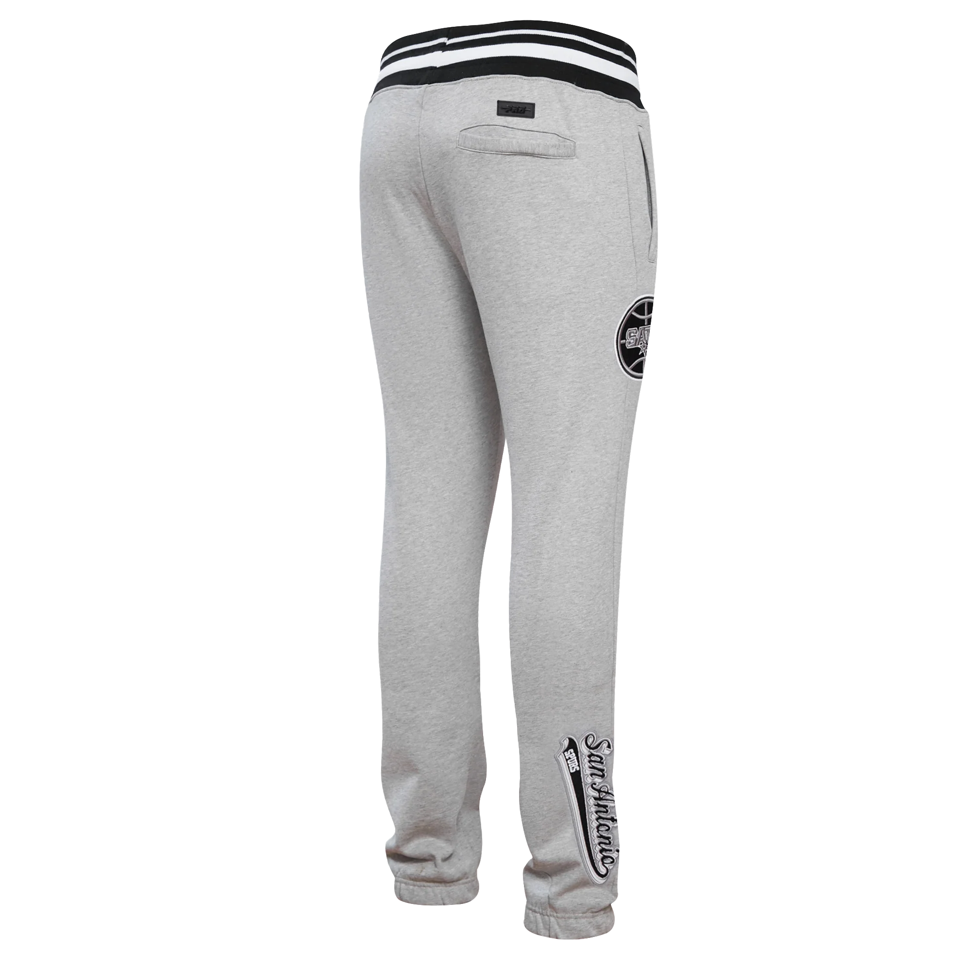 NBA SAN ANTONIO SPURS SCRIPT TAIL MEN'S RIB FLEECE SWEATPANT (HEATHER GRAY/BLACK) - Image 11