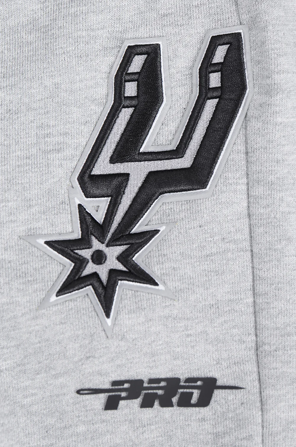 NBA SAN ANTONIO SPURS SCRIPT TAIL MEN'S RIB FLEECE SWEATPANT (HEATHER GRAY/BLACK) - Image 5