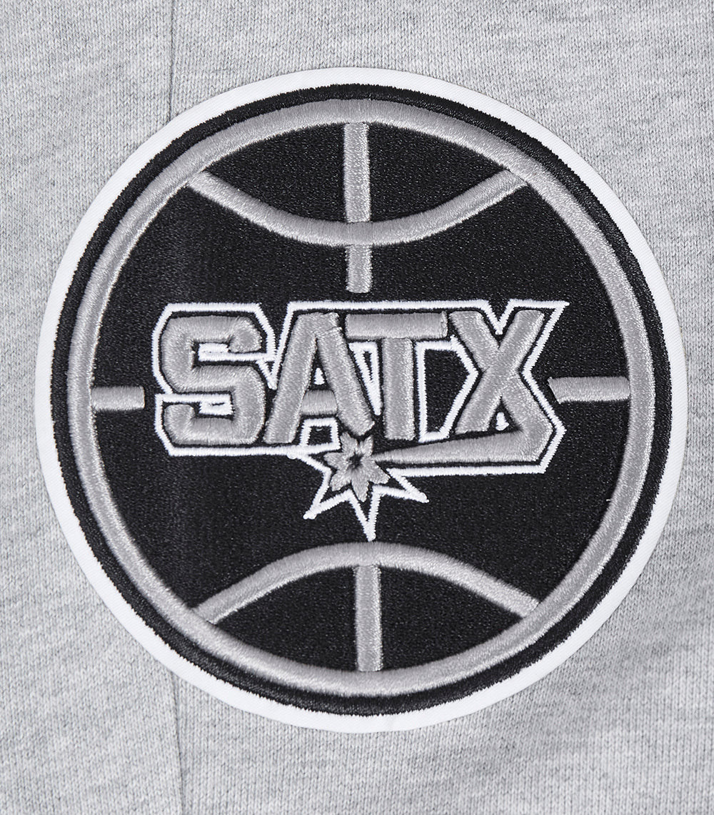 NBA SAN ANTONIO SPURS SCRIPT TAIL MEN'S RIB FLEECE SWEATPANT (HEATHER GRAY/BLACK) - Image 6