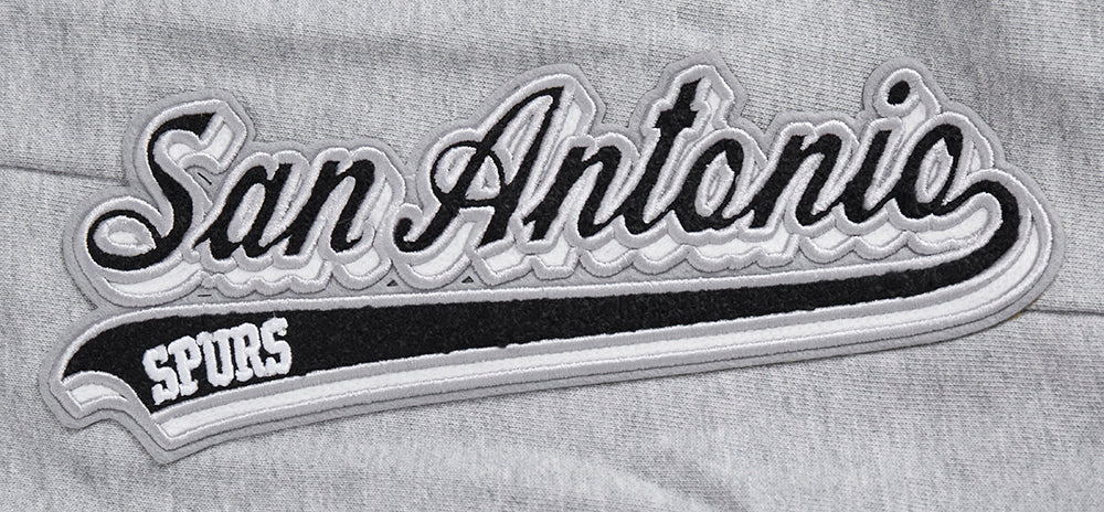NBA SAN ANTONIO SPURS SCRIPT TAIL MEN'S RIB FLEECE SWEATPANT (HEATHER GRAY/BLACK) - Image 7
