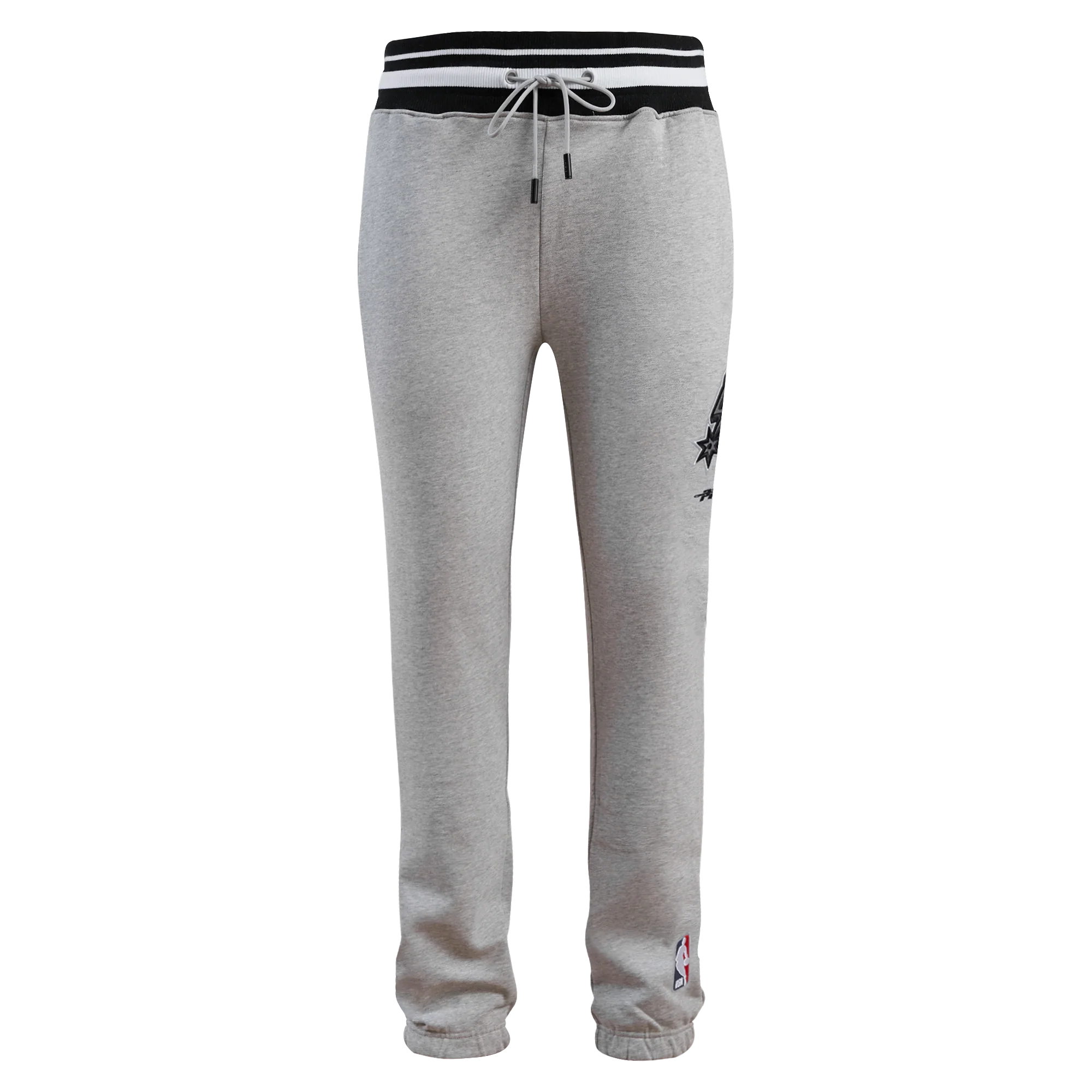 NBA SAN ANTONIO SPURS SCRIPT TAIL MEN'S RIB FLEECE SWEATPANT (HEATHER GRAY/BLACK) - Image 8