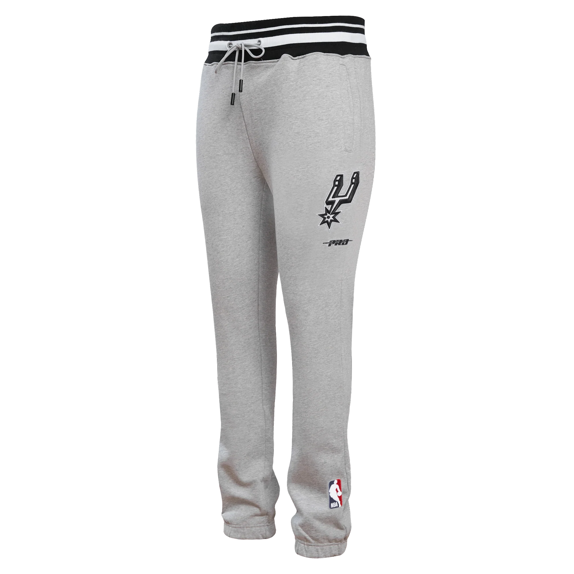 NBA SAN ANTONIO SPURS SCRIPT TAIL MEN'S RIB FLEECE SWEATPANT (HEATHER GRAY/BLACK) - Image 9