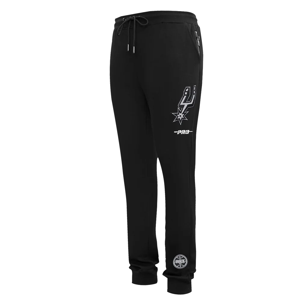 NBA SAN ANTONIO SPURS CLASSIC MEN'S CHENILLE DK JOGGER (BLACK)