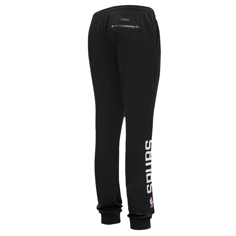 NBA SAN ANTONIO SPURS CLASSIC MEN'S CHENILLE DK JOGGER (BLACK) - Image 3
