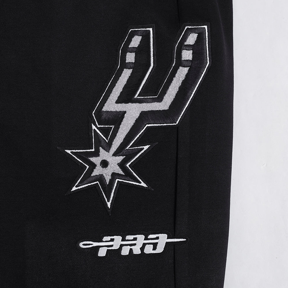 NBA SAN ANTONIO SPURS CLASSIC MEN'S CHENILLE DK JOGGER (BLACK) - Image 5