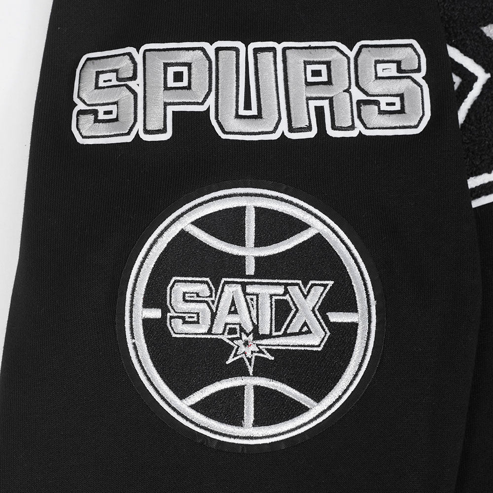 NBA SAN ANTONIO SPURS MASHUP MEN'S RIB PULLOVER HOODIE (BLACK/GRAY) - Image 6
