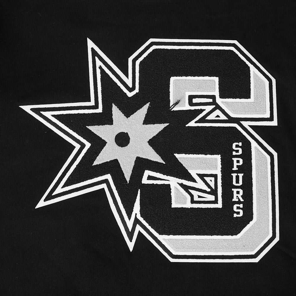 NBA SAN ANTONIO SPURS MASHUP MEN'S RIB CREWNECK (BLACK/GRAY) - Image 5