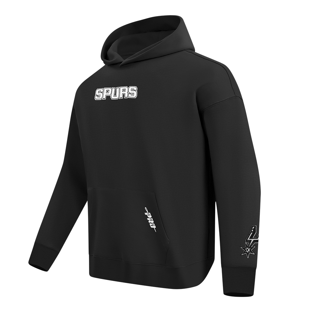 NBA SAN ANTONIO SPURS WINGSPAN MEN'S DROP SHOULDER FLEECE PULLOVER HOODIE (BLACK) - Image 3