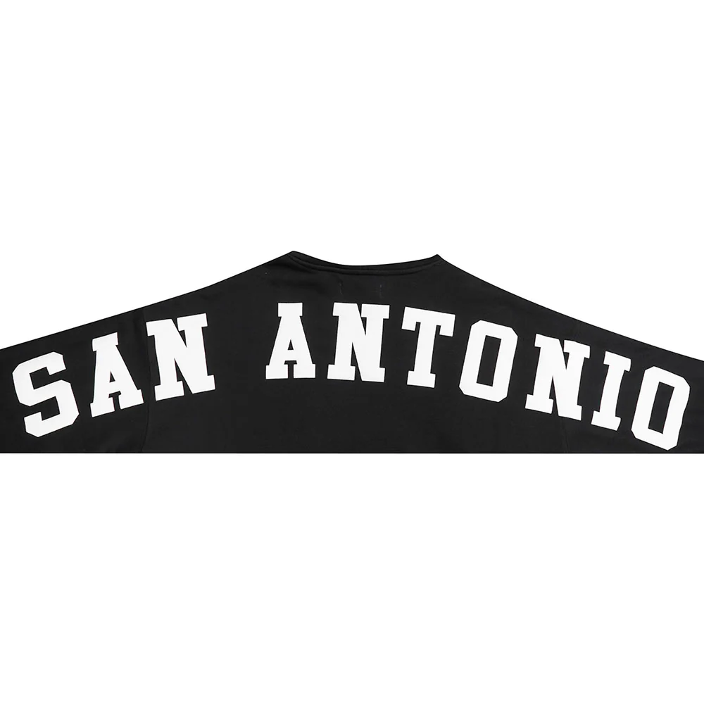 NBA SAN ANTONIO SPURS WINGSPAN MEN'S DROP SHOULDER FLEECE PULLOVER HOODIE (BLACK) - Image 6