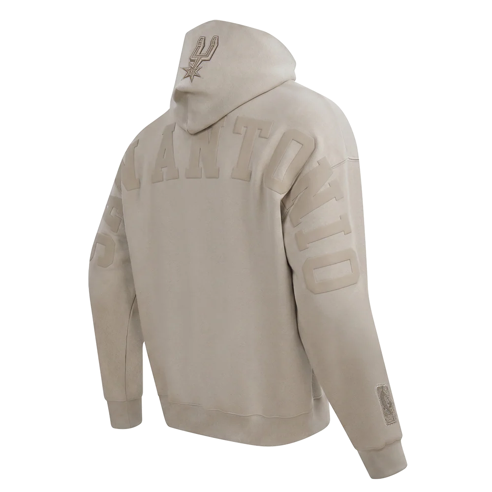 NBA SAN ANTONIO SPURS WINGSPAN MEN'S DROP SHOULDER FLEECE PULLOVER HOODIE (TAUPE) - Image 6