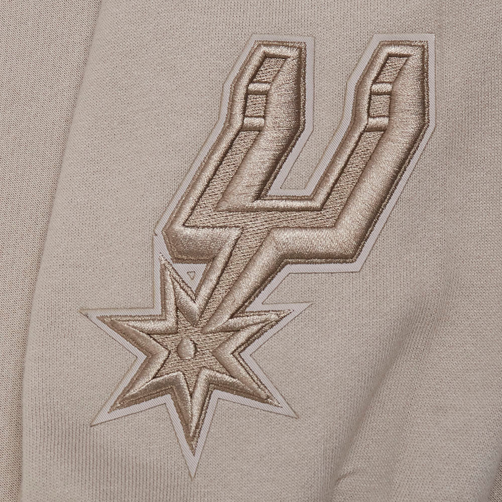 NBA SAN ANTONIO SPURS WINGSPAN MEN'S DROP SHOULDER FLEECE PULLOVER HOODIE (TAUPE) - Image 8