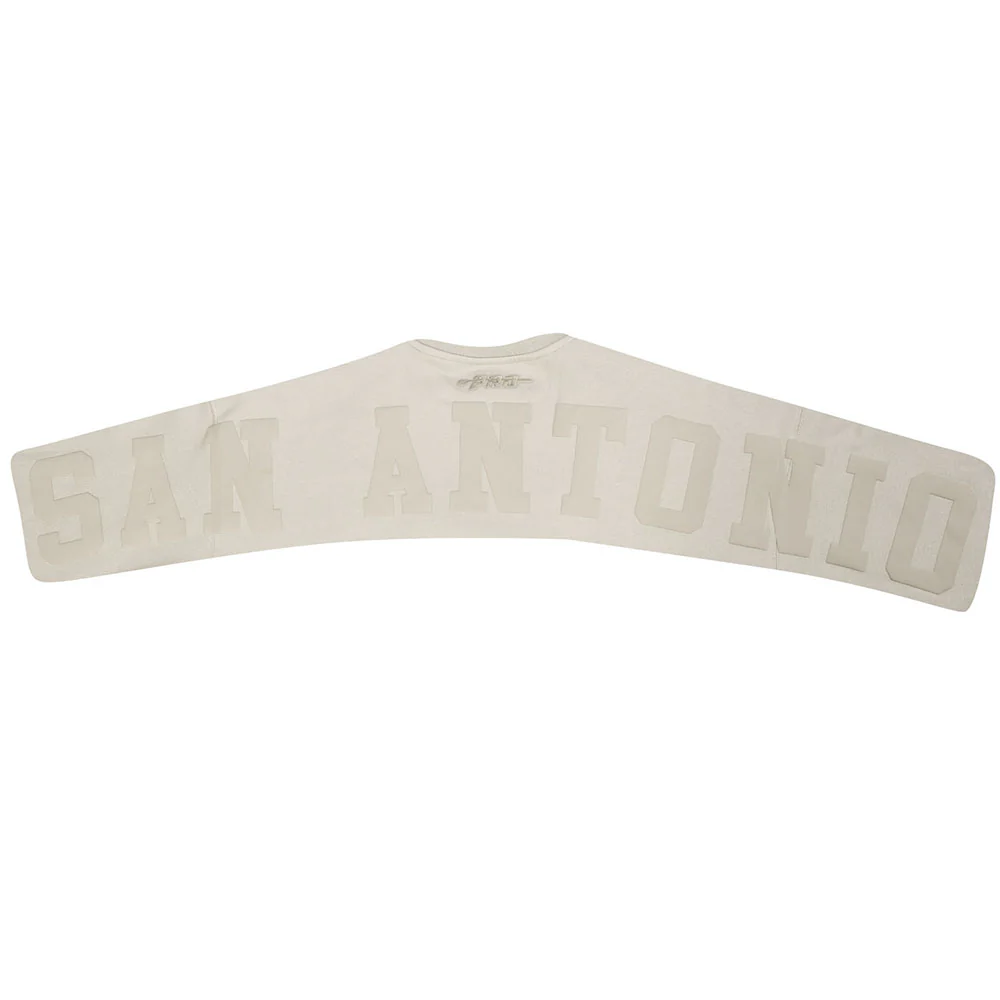 NBA SAN ANTONIO SPURS WINGSPAN MEN'S DROP SHOULDER FLEECE CREWNECK (TAUPE) - Image 9