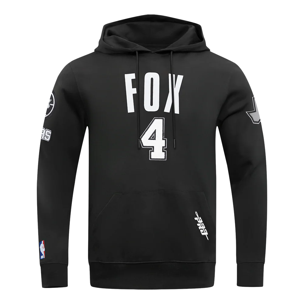 NBA SAN ANTONIO SPURS DE'AARON FOX #4 CLASSIC PNN MEN'S DK PO HOODIE (BLACK)