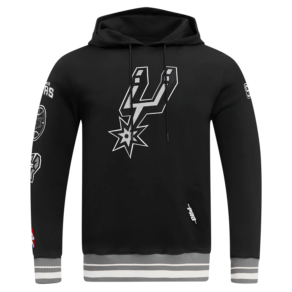 NBA SAN ANTONIO SPURS RETRO CLASSIC MEN'S PULLOVER HOODIE (BLACK/GRAY)