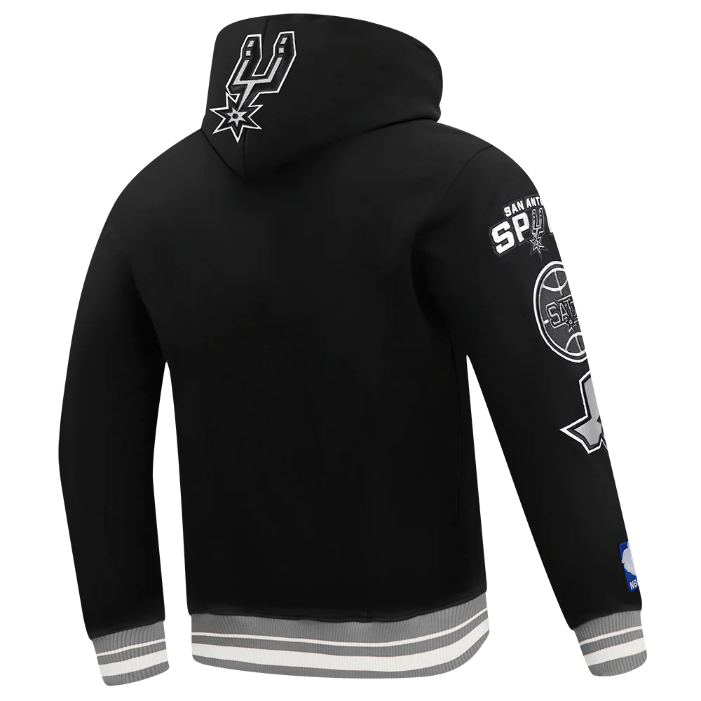 NBA SAN ANTONIO SPURS RETRO CLASSIC MEN'S PULLOVER HOODIE (BLACK/GRAY) - Image 4