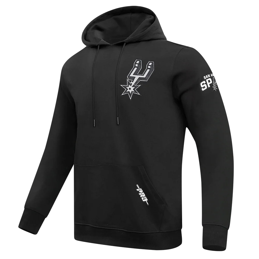 NBA SAN ANTONIO SPURS CLASSIC MEN'S CHENILLE DK PO HOODIE (BLACK) - Image 2