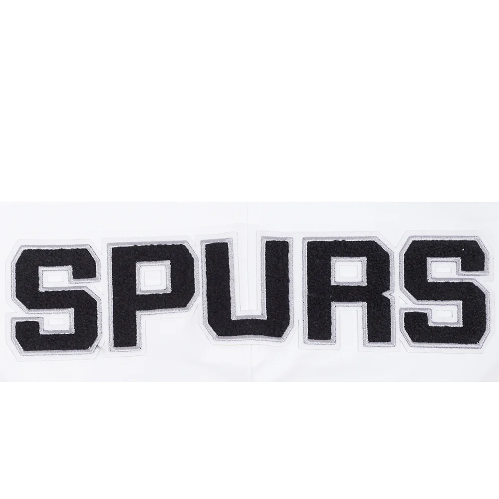 NBA SAN ANTONIO SPURS CLASSIC CHENILLE MEN'S DK PO HOODIE (WHITE) - Image 5