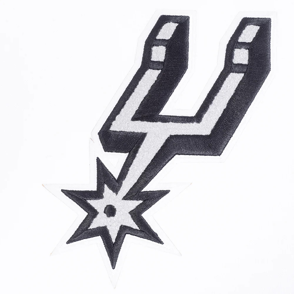 NBA SAN ANTONIO SPURS CLASSIC CHENILLE MEN'S DK PO HOODIE (WHITE) - Image 7