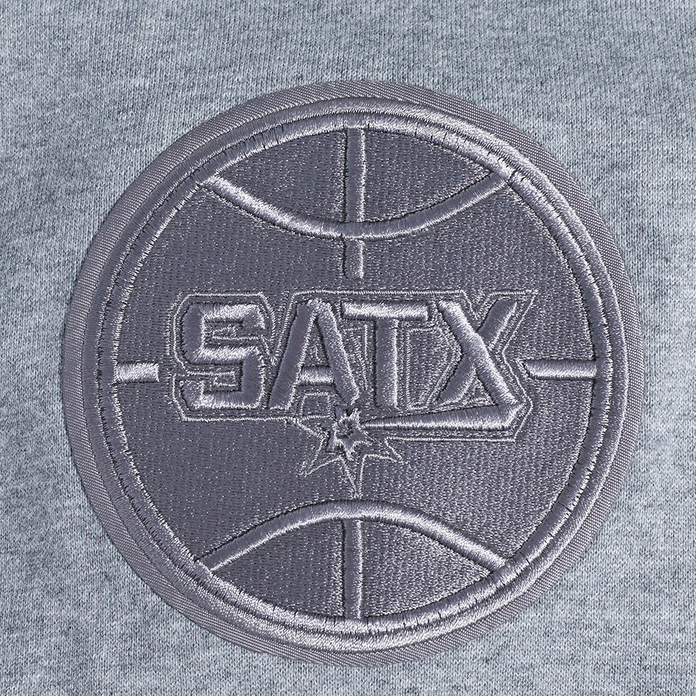 NBA SAN ANTONIO SPURS NEUTRAL MEN'S DROP SHOULDER PULLOVER HOODIE (DARK HEATHER GRAY) - Image 8
