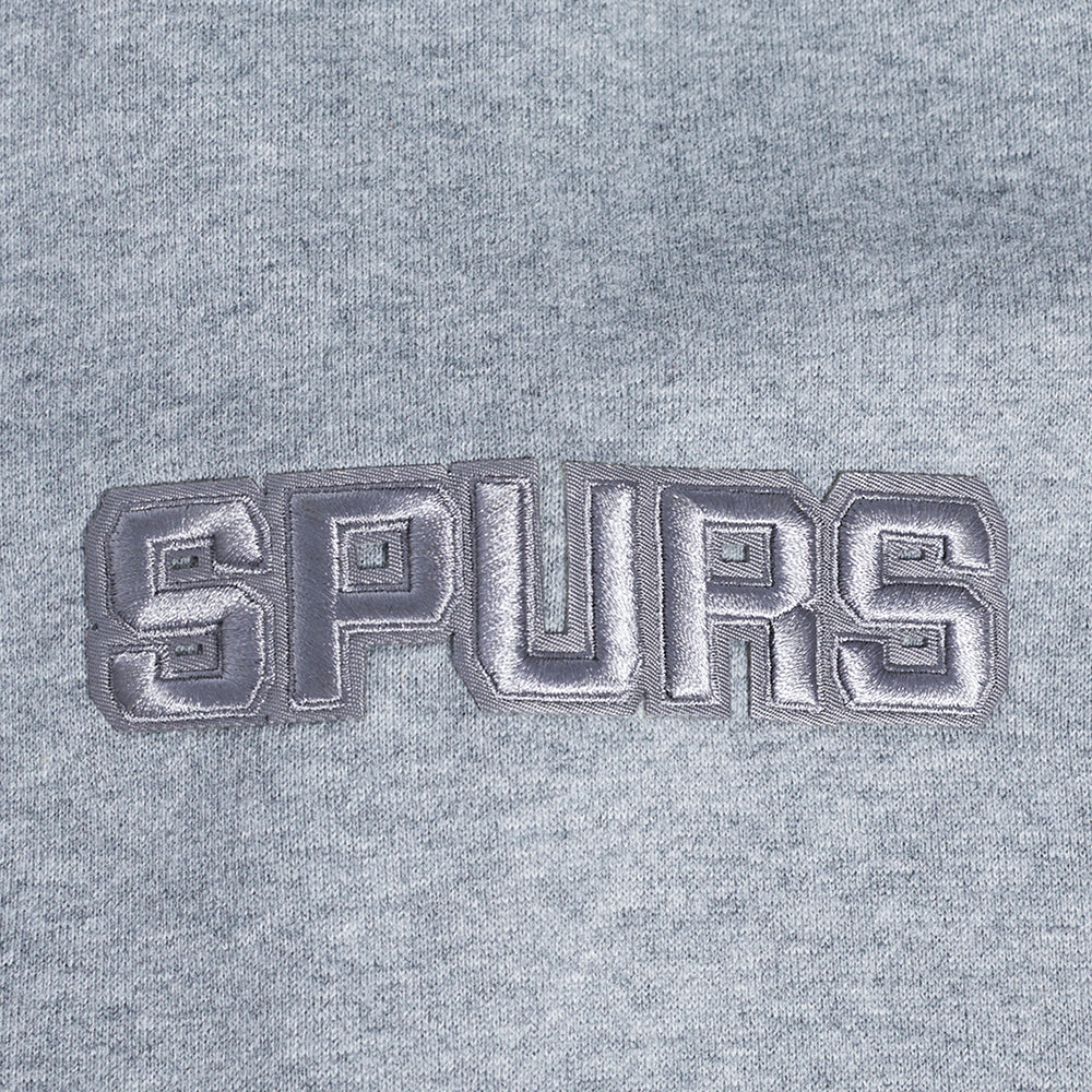 NBA SAN ANTONIO SPURS NEUTRAL MEN'S DROP SHOULDER PULLOVER HOODIE (DARK HEATHER GRAY) - Image 9