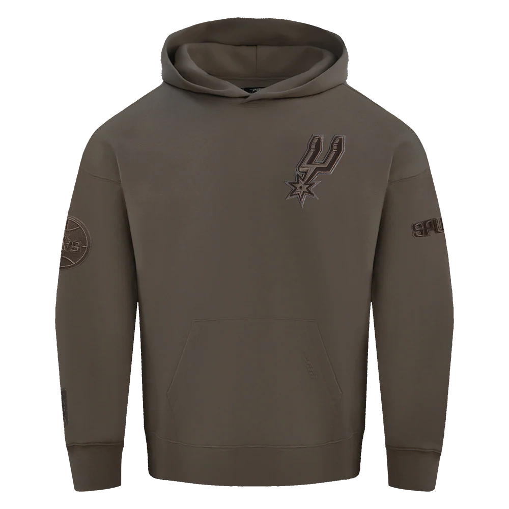 NBA SAN ANTONIO SPURS NEUTRAL MEN'S DROP SHOULDER PULLOVER HOODIE (DARK TAUPE) - Image 3