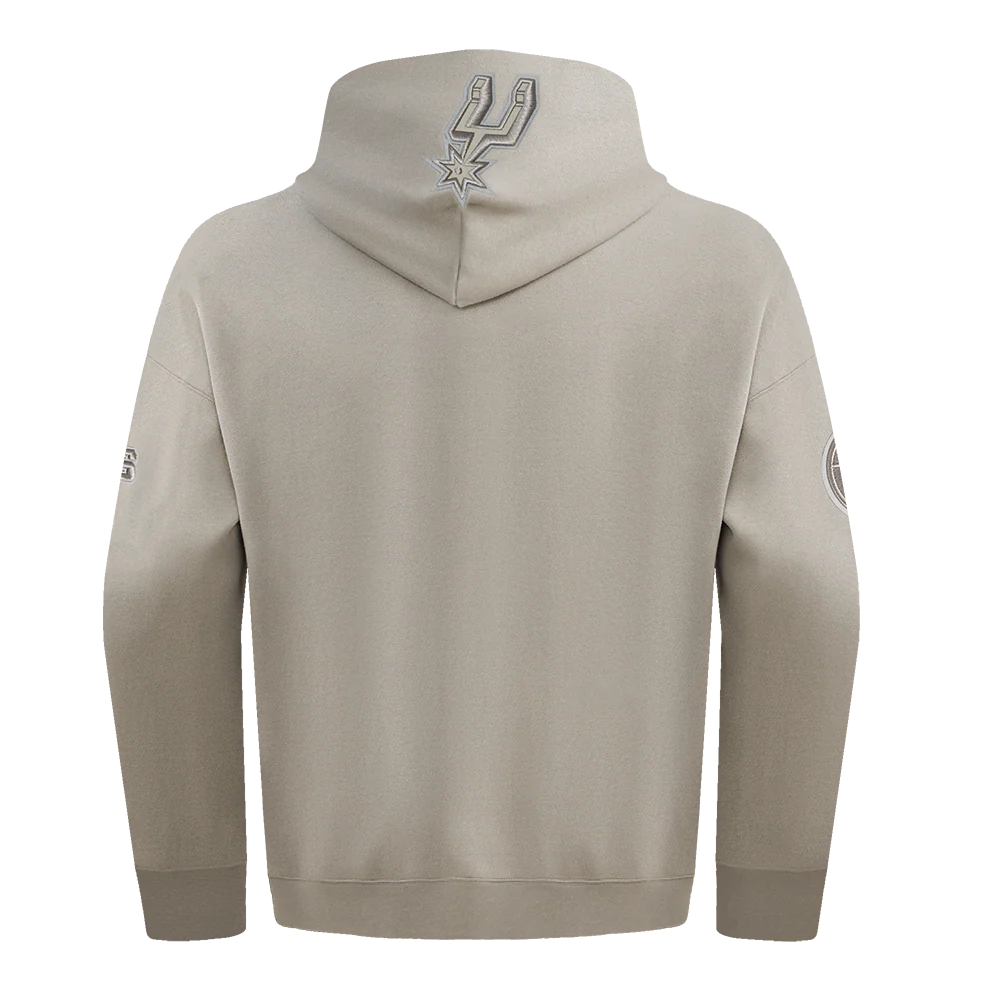 NBA SAN ANTONIO SPURS NEUTRAL MEN'S DROP SHOULDER PULLOVER HOODIE (TAUPE) - Image 5