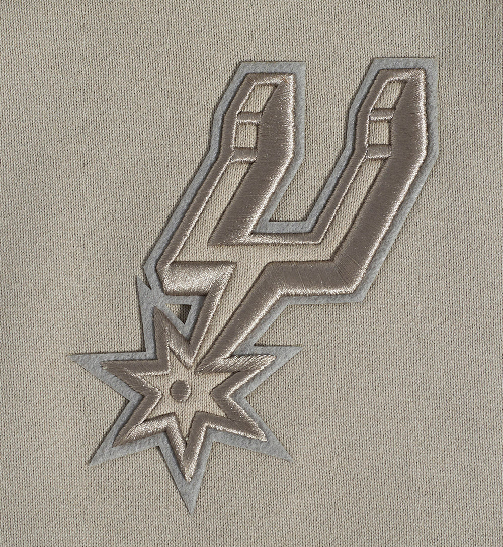 NBA SAN ANTONIO SPURS NEUTRAL MEN'S DROP SHOULDER PULLOVER HOODIE (TAUPE) - Image 8